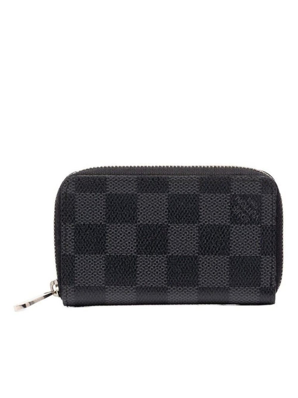 Louis Vuitton Damier Graphite Zippy Coin Purse Black Leather